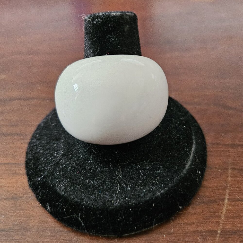 Coach white and gold signature domed ring Size 8